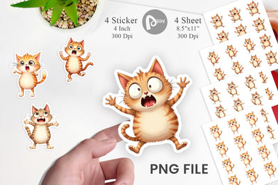 Panic Cat Sticker Sublimation artnoy 