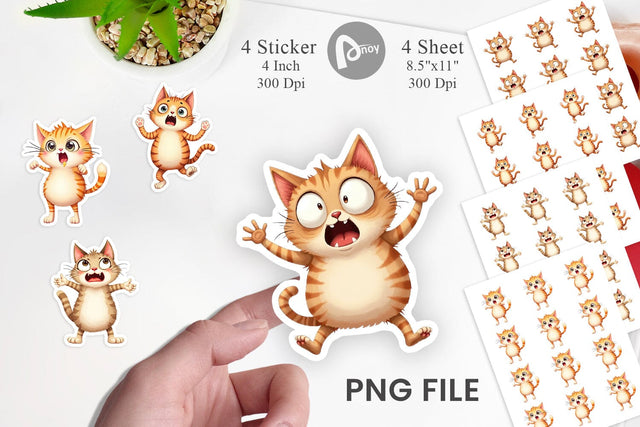 Panic Cat Sticker Sublimation artnoy 