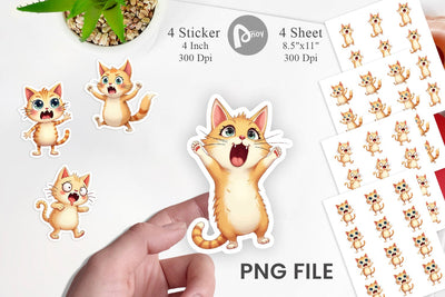 Panic Cat Sticker Sublimation artnoy 
