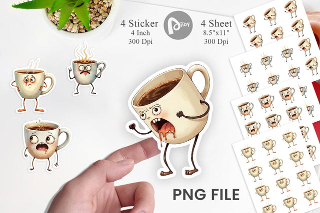 Panic Coffee Sticker Sublimation artnoy 