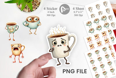 Panic Coffee Sticker Sublimation artnoy 