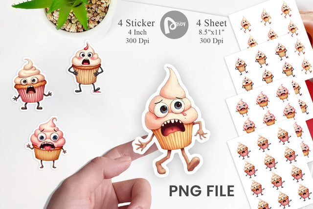 Panic Cupcake Sticker Sublimation artnoy 