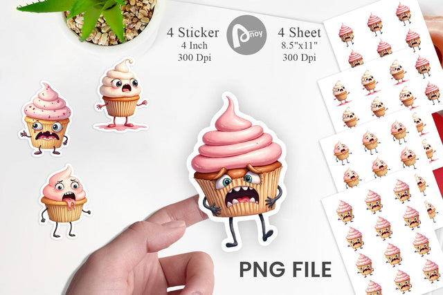 Panic Cupcake Sticker Sublimation artnoy 