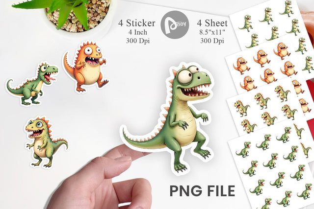 Panic Dino Sticker Sublimation artnoy 