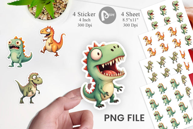Panic Dino Sticker Sublimation artnoy 