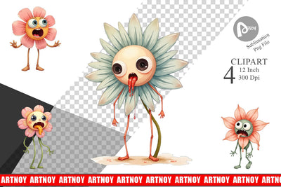 Panic Flower Clipart Sublimation artnoy 