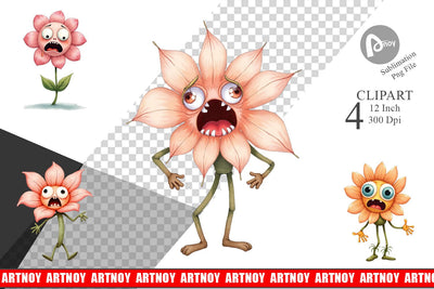 Panic Flower Clipart Sublimation artnoy 