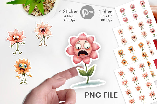 Panic Flower Sticker Sublimation artnoy 