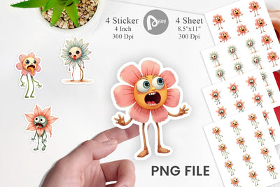 Panic Flower Sticker Sublimation artnoy 