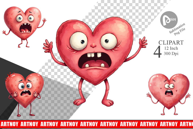 Panic Heart Clipart Sublimation artnoy 
