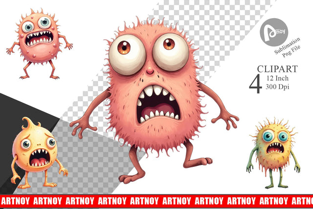 Panic Monster Clipart Sublimation artnoy 