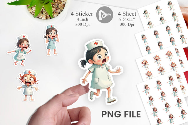 Panic Nurse Sticker Sublimation artnoy 