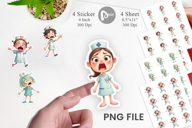 Panic Nurse Sticker Sublimation artnoy 