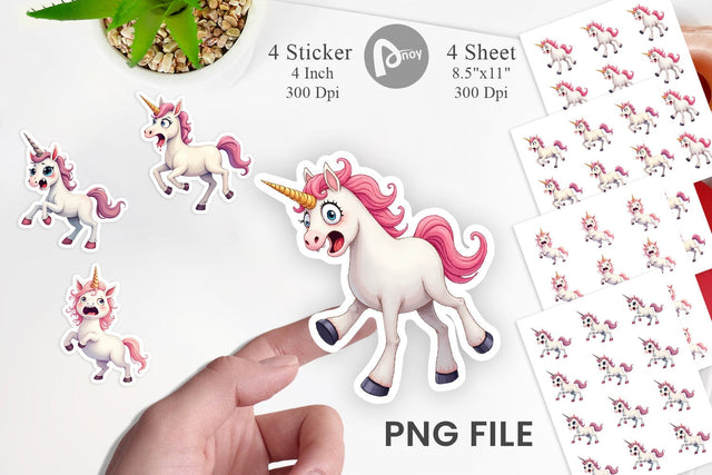Panic Unicorn Sticker Sublimation artnoy 