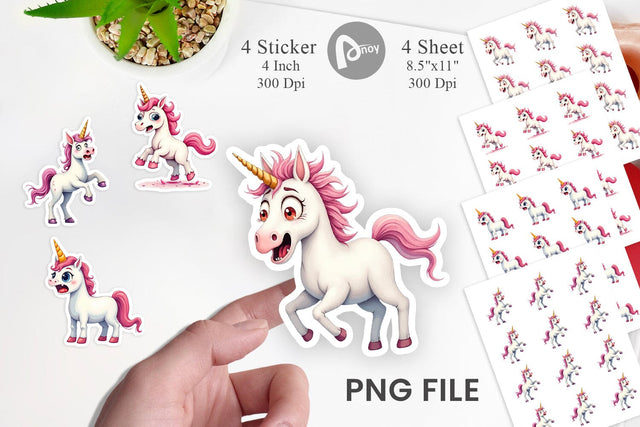 Panic Unicorn Sticker Sublimation artnoy 