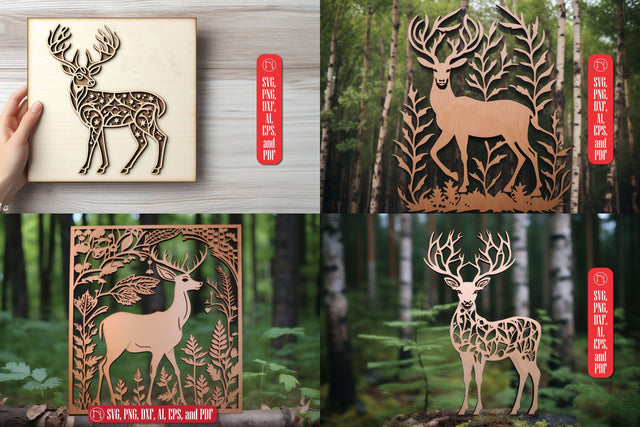 PANNO DEER Wood Laser Cut SVG Bundle SVG MD JOYNAL ABDIN 