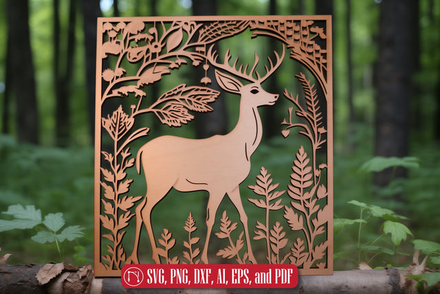 PANNO DEER Wood Laser Cut SVG SVG MD JOYNAL ABDIN 