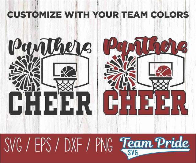 Panther Basketball Cheer SVG Digital Download Printable - SVG, EPS, DXF, PNG SVG Team Pride SVG 