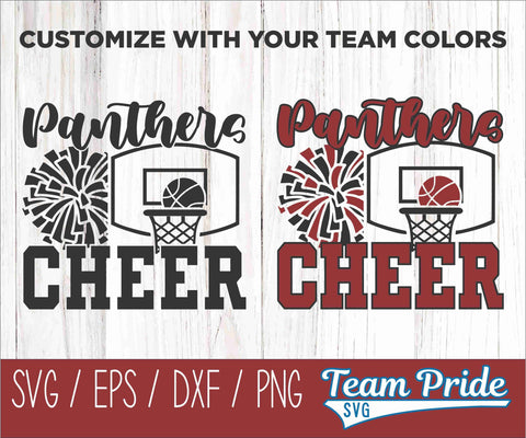 Panther Basketball Cheer SVG Digital Download Printable - SVG, EPS, DXF, PNG SVG Team Pride SVG 