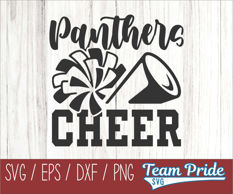 Panther Cheer SVG Printable Digital Download SVG, EPS, DXF, PNG SVG Team Pride SVG 