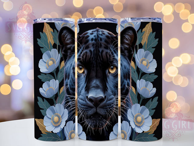 Panther Power Jungle Cat Tumbler, Wild Cat Tumbler, Big Cat Lover, African Animal Cup, Wildlife Present, Jungle Cat Design, Black Cat Power Sublimation SvggirlplusArt 