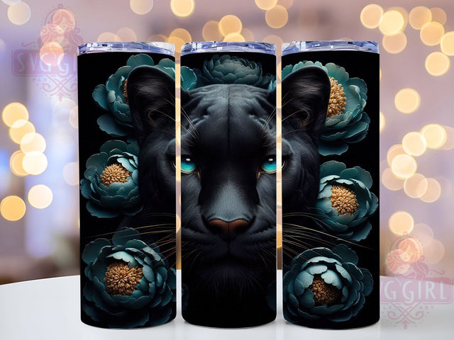 Panther Power Jungle Cat Tumbler, Wild Cat Tumbler, Big Cat Lover, African Animal Cup, Wildlife Present, Jungle Cat Design, Black Cat Power Sublimation SvggirlplusArt 
