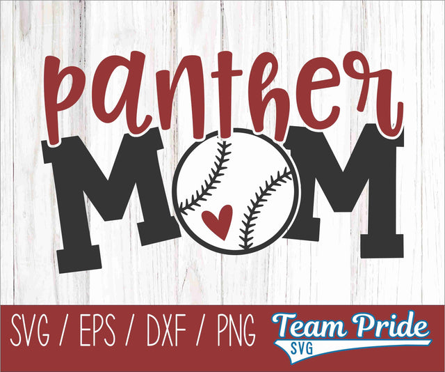 Panthers Baseball Mom SVG Digital Download Printable - SVG, EPS, DXF, PNG SVG Team Pride SVG 