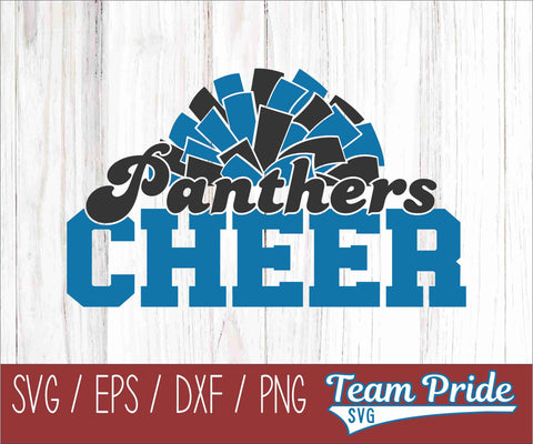 Panthers Cheer Pom Pom SVG Digital Download Printable - SVG, EPS, DXF, PNG SVG Team Pride SVG 