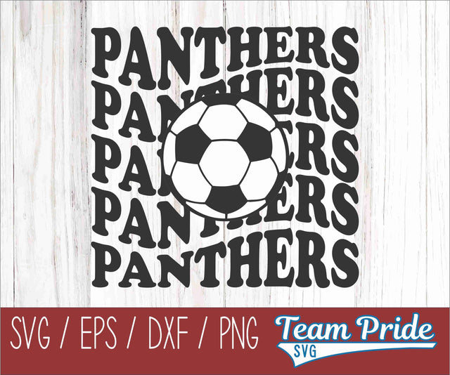 Panthers Soccer Retro Wave SVG Digital Download Printable - SVG, EPS, DXF, PNG SVG Team Pride SVG 