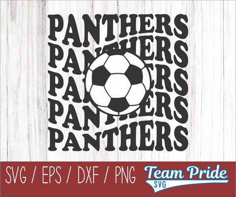 Panthers Soccer Retro Wave SVG Digital Download Printable - SVG, EPS, DXF, PNG SVG Team Pride SVG 