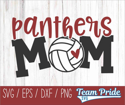 Panthers Volleyball Mom SVG Digital Download Printable - SVG, EPS, DXF, PNG SVG Team Pride SVG 