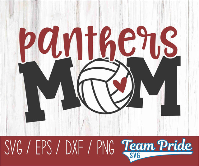 Panthers Volleyball Mom SVG Digital Download Printable - SVG, EPS, DXF, PNG SVG Team Pride SVG 