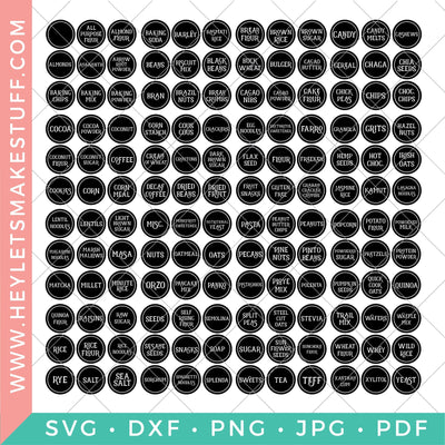 Pantry Label Files - 144 Labels SVG Hey Let's Make Stuff 