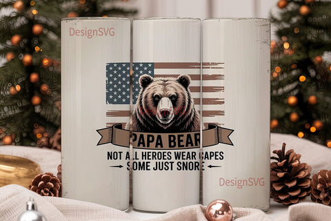Papa Bear 20oz Tumbler Design Sublimation DesignSVG 