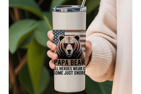 Papa Bear 20oz Tumbler Design Sublimation DesignSVG 