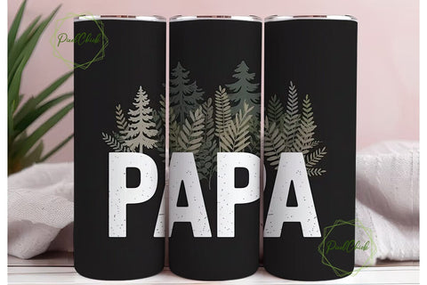 Papa Bear 20oz Tumbler Wrap Sublimation PixelChick 