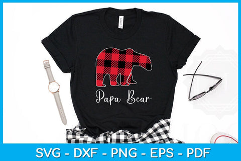 Papa Bear Buffalo Plaid Christmas SVG PNG PDF Cut File SVG Creativedesigntee 