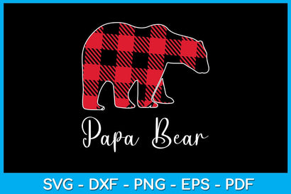 Papa Bear Buffalo Plaid Christmas SVG PNG PDF Cut File SVG Creativedesigntee 