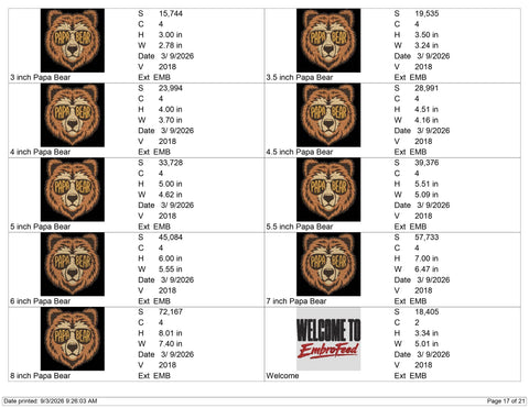 Papa Bear Embroidery Design – Bear With Sunglasses Machine Embroidery File, Dad Grandpa Father Gift Design Embroidery/Applique DESIGNS PatternFeed8 