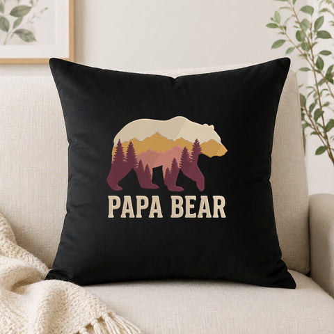 Papa Bear Embroidery Design – Mountain Forest Bear Silhouette Wildlife Dad Machine Embroidery File Embroidery/Applique DESIGNS PatternFeed8 