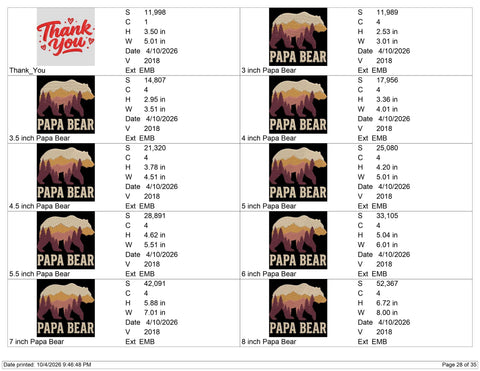 Papa Bear Embroidery Design – Mountain Forest Bear Silhouette Wildlife Dad Machine Embroidery File Embroidery/Applique DESIGNS PatternFeed8 