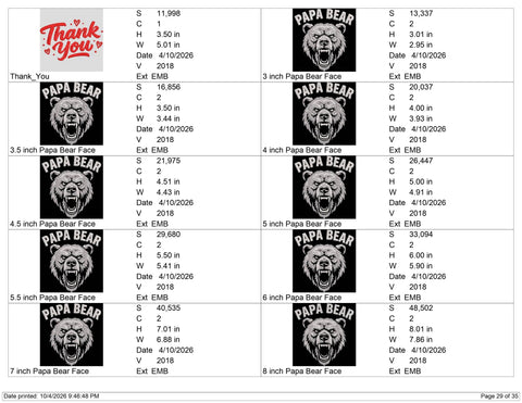 Papa Bear Embroidery Design – Roaring Grizzly Bear Head Fierce Dad Machine Embroidery File Embroidery/Applique DESIGNS PatternFeed8 
