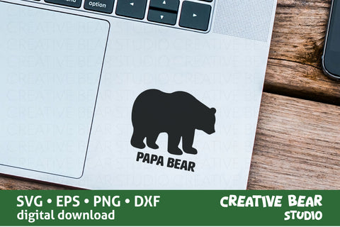 Papa Bear Silhouette SVG PNG SVG Creative Bear Studio 
