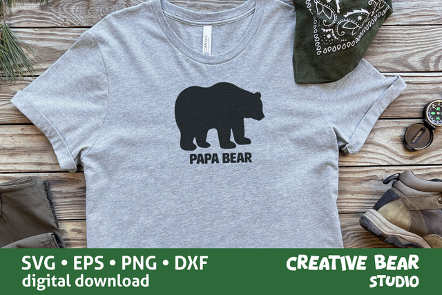 Papa Bear Silhouette SVG PNG SVG Creative Bear Studio 