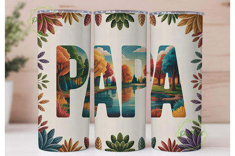 Papa Forest Tumbler Wrap PNG Sublimation PixelChick 