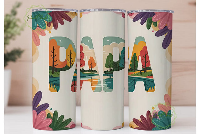 Papa Forest Tumbler Wrap PNG Sublimation PixelChick 
