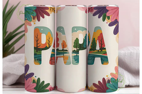 Papa Forest Tumbler Wrap PNG Sublimation PixelChick 