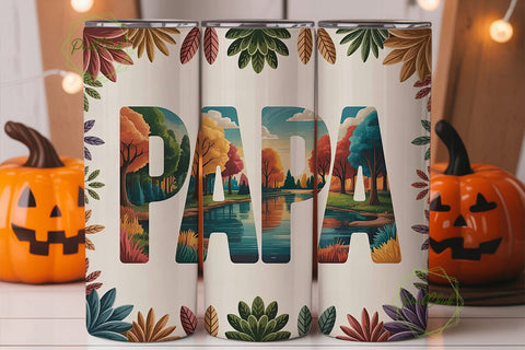 Papa Forest Tumbler Wrap PNG Sublimation PixelChick 