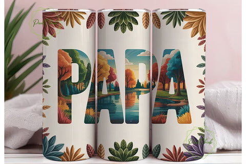 Papa Forest Tumbler Wrap PNG Sublimation PixelChick 