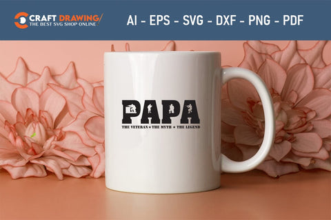 Papa The Veteran Svg, Military Svg, Patriotic Svg, Veteran Png, Soldier Svg, Army Svg, Veterans Day Svg - Printable, Cricut & Silhouette Files SVG Debashish Barman 